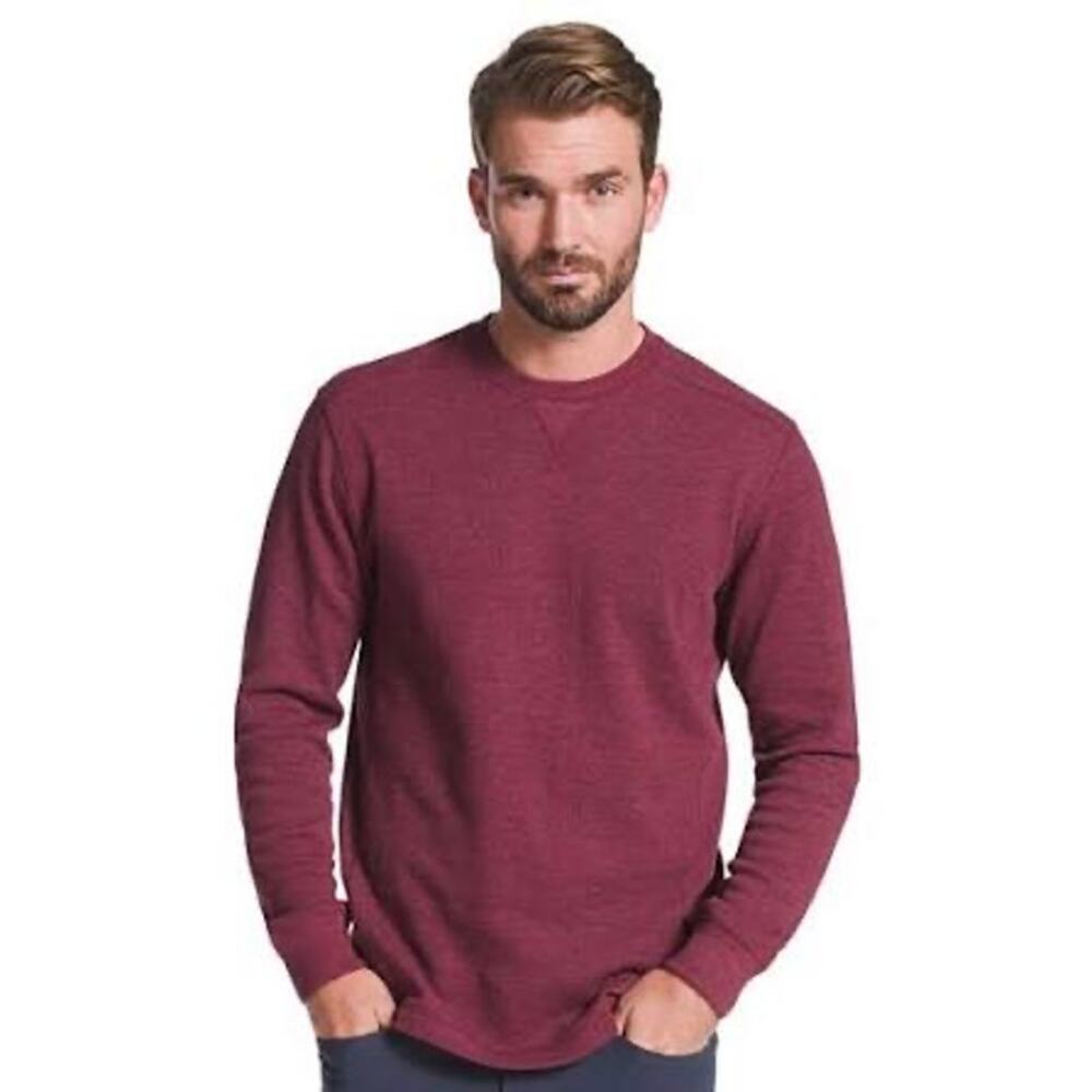 Eddie Bauer Berry Red Long Sleeve Sweater Thermal Crewneck Top